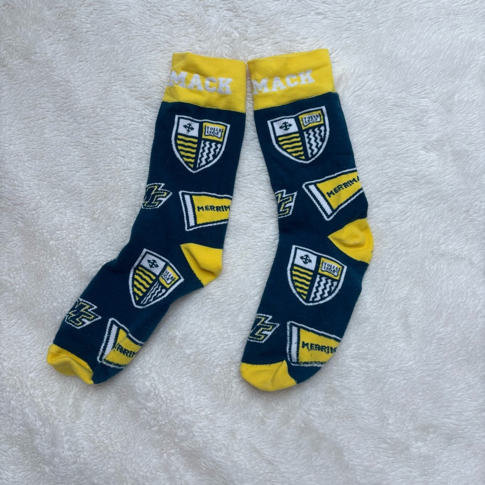 Men's Blue and Yellow Crew Socks